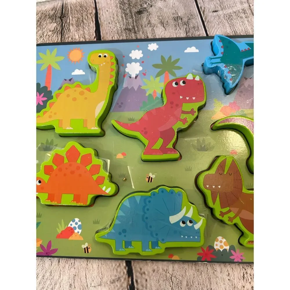 PEACEABLE KINGDOM Kids “My First Wooden Puzzle” Dinosaurs